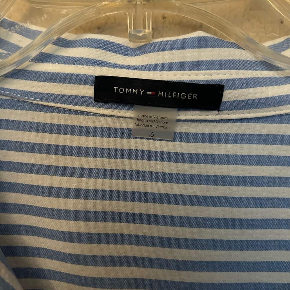 Tommy Hilfiger Light Blue and White Striped midi dress - Picture 4 of 6